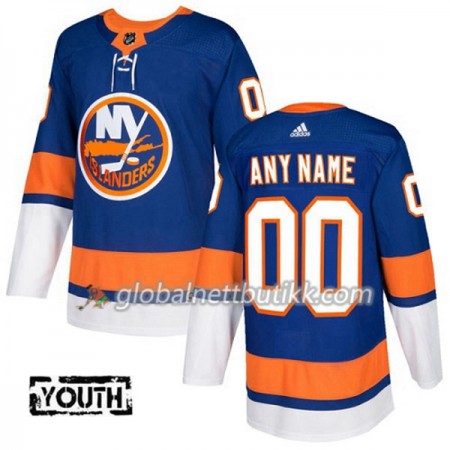 New York Islanders Hockeydrakt Custom 2017-2018 Blå Adidas Authentic - Barn